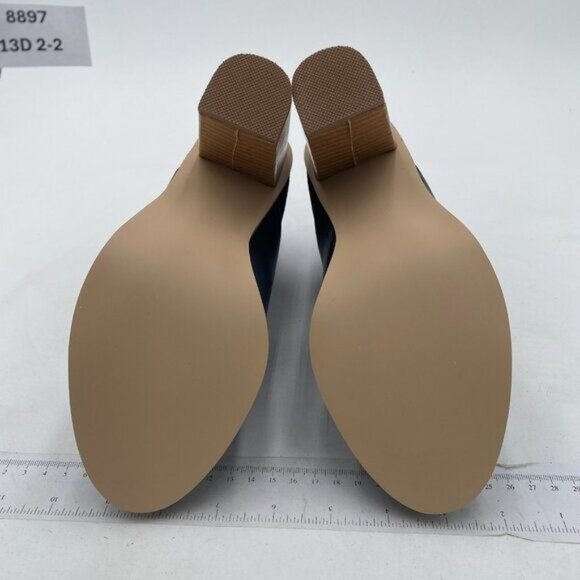 FSJ Black Pointed Toe Pumps Buckle Ankle Strap Chunky Heels Elegant Shoes - Picture 6 of 7